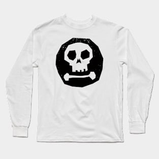 Scary Skull in Black Circle Long Sleeve T-Shirt